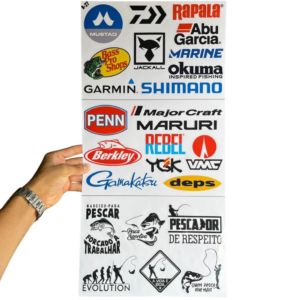 ð£ Super Cartela de Adesivos Pesca Esportiva – 25 Adesivos | 60x30 cm | Laminado Premium | À Prova d’Água ð£