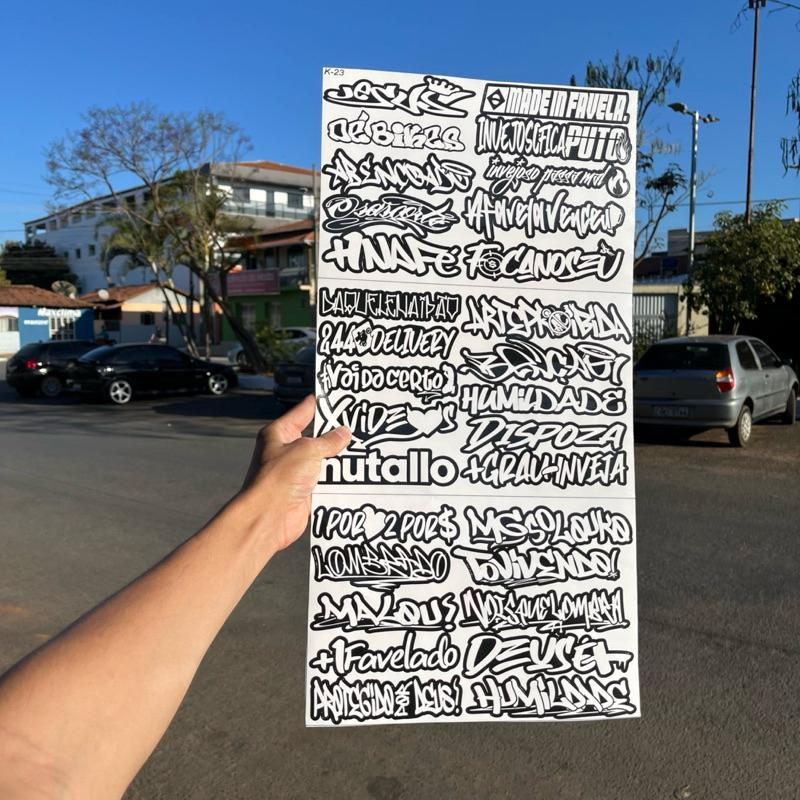 Super Cartela 30 Adesivos Laminados Premium Não desbota, não arranha – Plotar e Adesivar Capacete, Moto, Carro, bike - Imagem 2