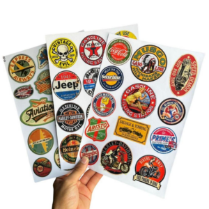 ð Kit 3 Cartelas de Adesivos Vintage Retrô – 30x20 cm Cada | Laminado Premium | À Prova d’Água ð