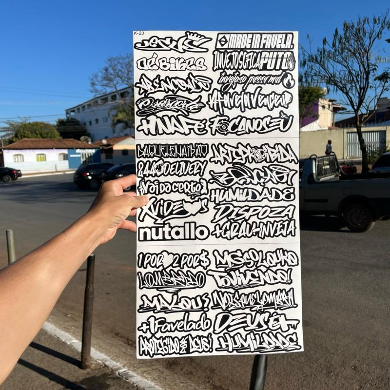 Super Cartela 30 Adesivos Laminados Premium Não desbota, não arranha – Plotar e Adesivar Capacete, Moto, Carro, bike - Imagem 3