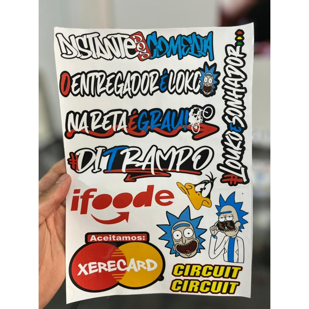 ð️ Kit 5 Cartelas de Adesivos de Moto 30x20cm ð§ À Prova D’Água | ð Alta Fixação - Imagem 3