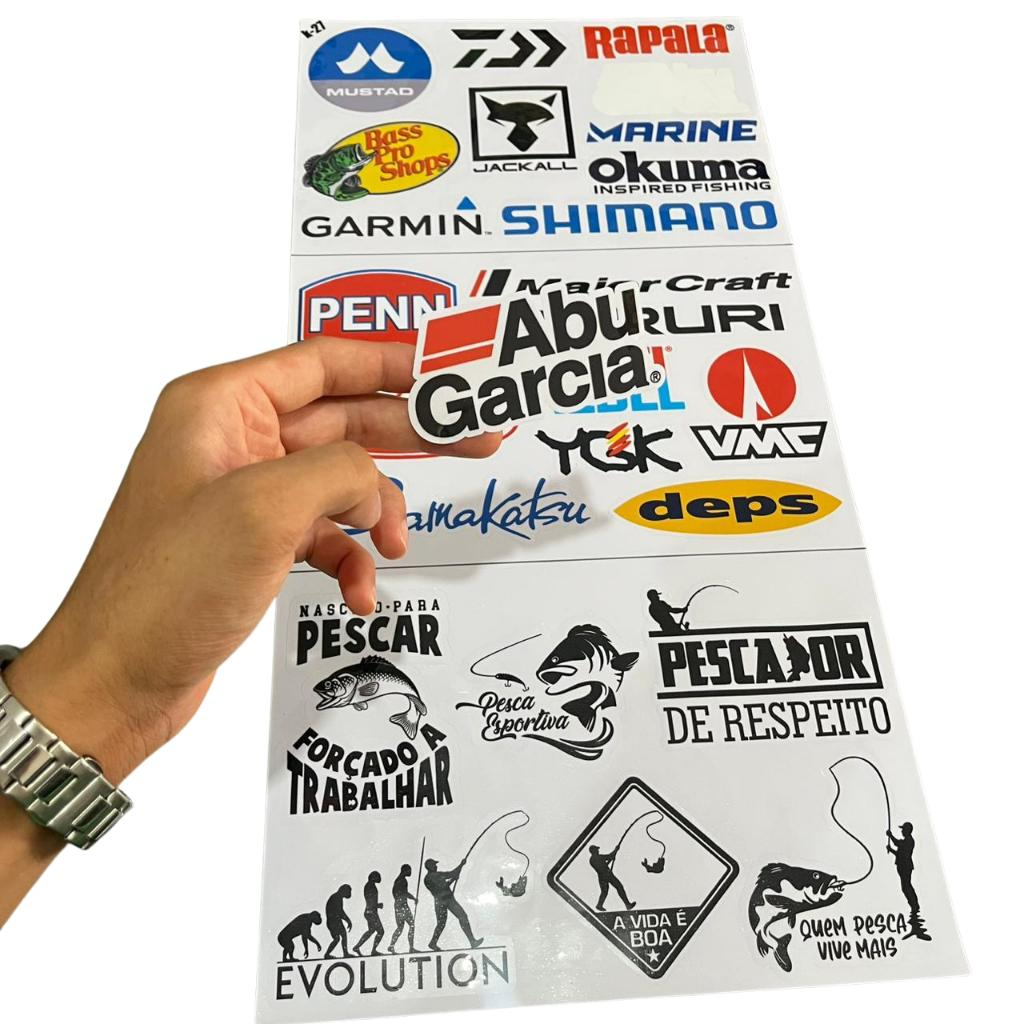 ð£ Super Cartela de Adesivos Pesca Esportiva – 25 Adesivos | 60x30 cm | Laminado Premium | À Prova d’Água ð£ - Imagem 6