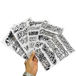 Kit 5 Cartelas Adesivos Vinil Laminado 22x15cm à Prova D’Água, Não Desbota e Alto Brilho Moto Carro Bike Capacete