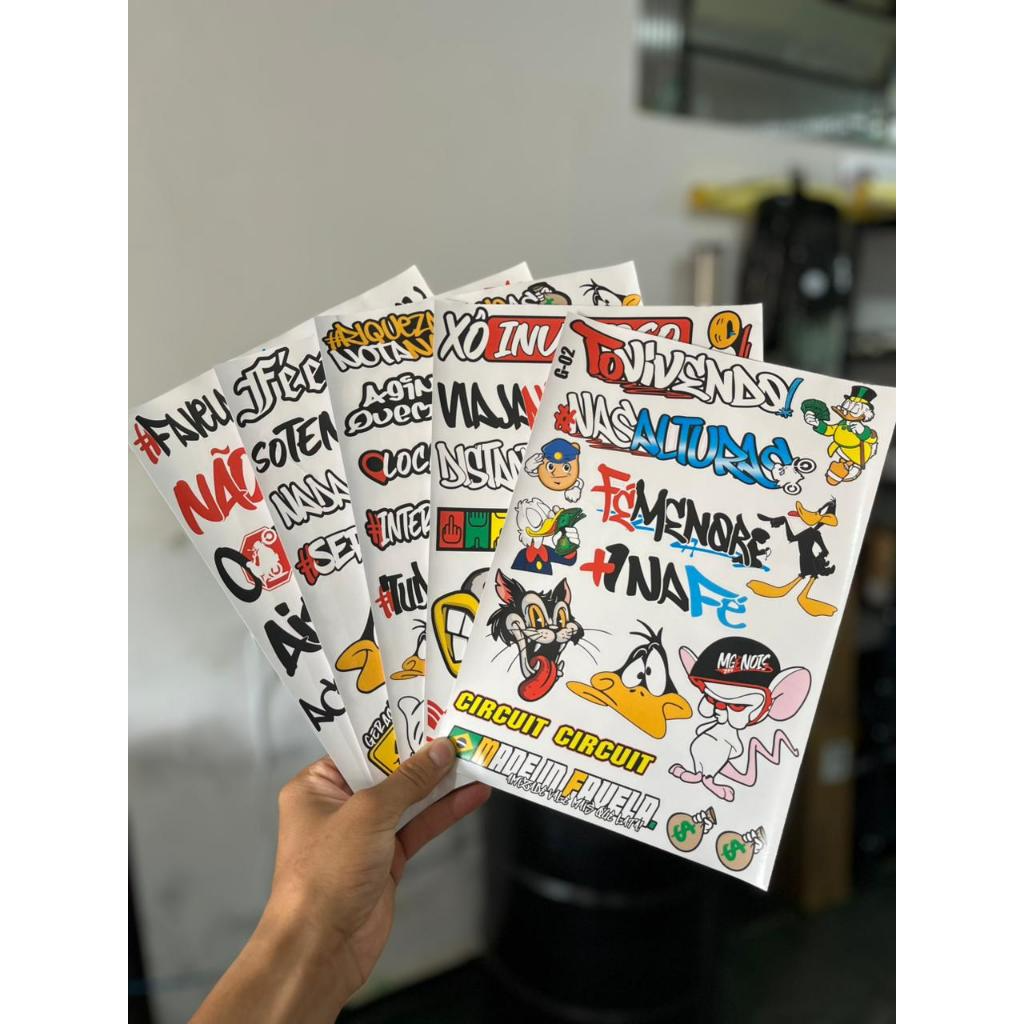 ð️ Kit 5 Cartelas de Adesivos de Moto 30x20cm ð§ À Prova D’Água | ð Alta Fixação - Imagem 2