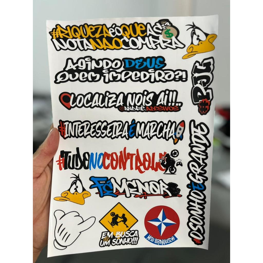 ð️ Kit 5 Cartelas de Adesivos de Moto 30x20cm ð§ À Prova D’Água | ð Alta Fixação - Imagem 7