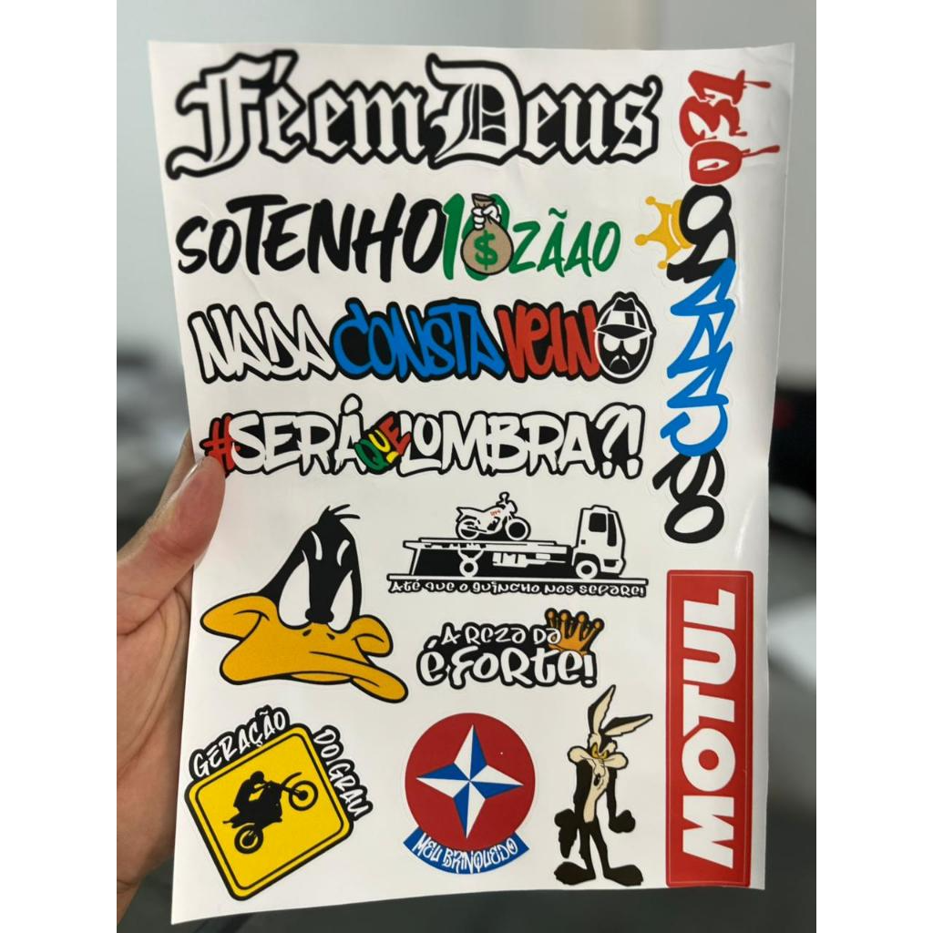 ð️ Kit 5 Cartelas de Adesivos de Moto 30x20cm ð§ À Prova D’Água | ð Alta Fixação - Imagem 5