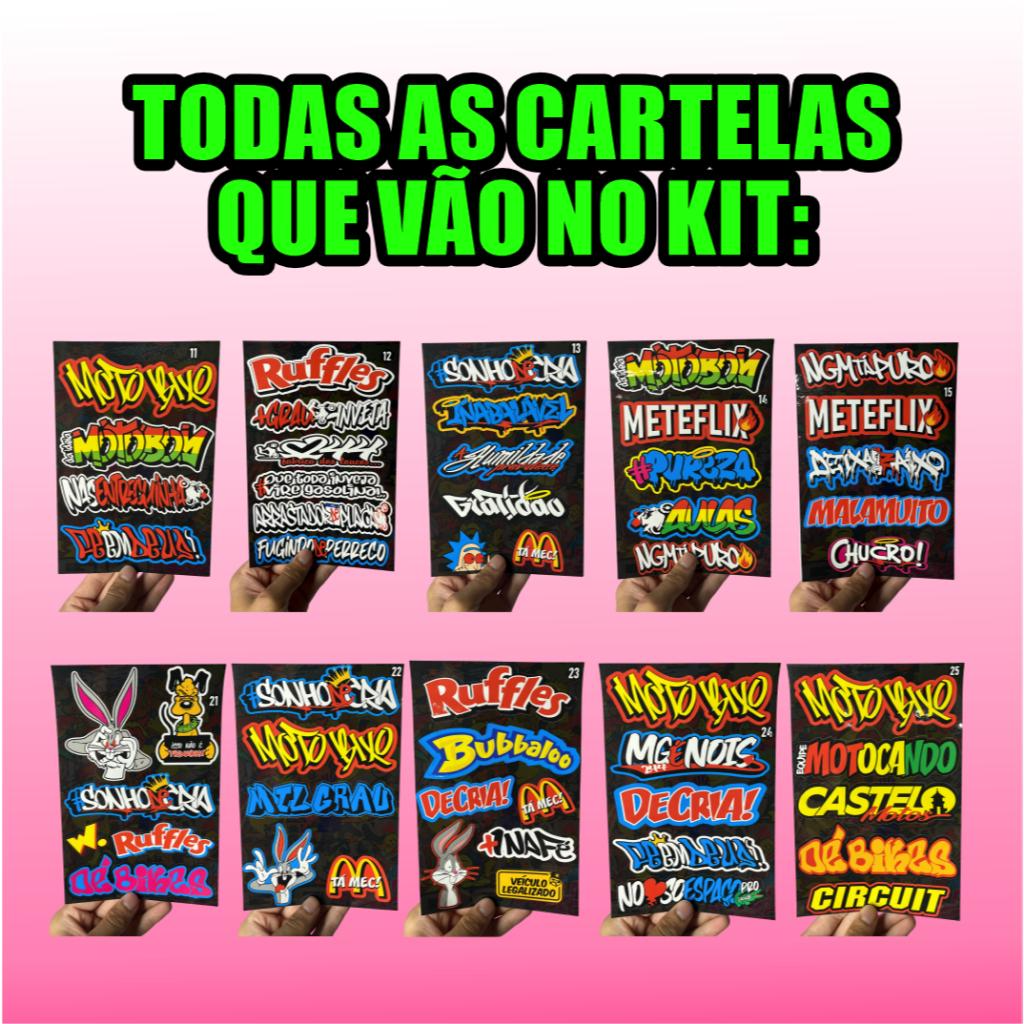 KIT 10 CARTELAS DE ADESIVOS LAMINADAS NÃO RISCA E NÃO DESBOTA LANÇAMENTO ALTA QUALIDADE MOTO CAPACETE BIKE CARRO - Imagem 2