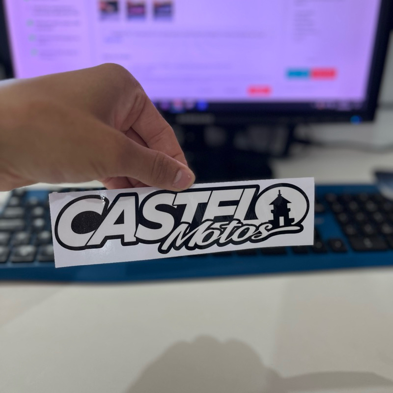 KIT 8 ADESIVOS PRETO E BRANCO RECORTADO LAMINADO ALTO BRILHO FAMILIA 244 MOTOCANDO DÉBIKES CASTELO MOTOS MOTUL OSASCORTE - Imagem 2