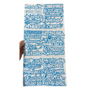 Super Cartela 30 Adesivos Laminados Premium de BH Azul E Branco – Plotar e Adesivar Capacete, Moto, Carro, bike